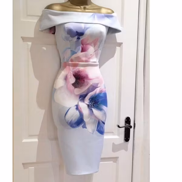 LIPSY Baby Blue Bardot Floral Pencil