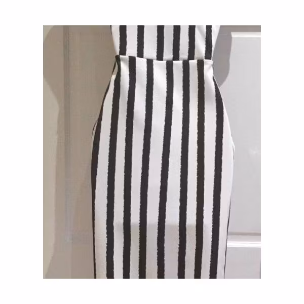 New Black White Stripes Cami V neck plunge