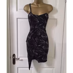 Sparkly New Velour Velvet One Shoulder Bodycon