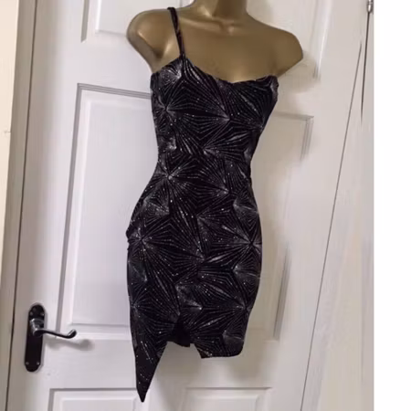 Sparkly New Velour Velvet One Shoulder Bodycon