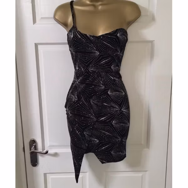 Sparkly New Velour Velvet One Shoulder Bodycon