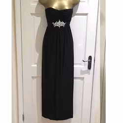 Stunning New Black Strapless Diamante
