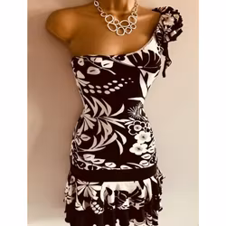 Jane Norman Lily & Palm One Shoulder Gypsy Holiday Party Dress Size 8 BNWT