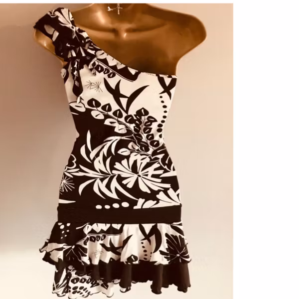 Jane Norman Lily & Palm One Shoulder Gypsy Holiday Party Dress Size 8 BNWT