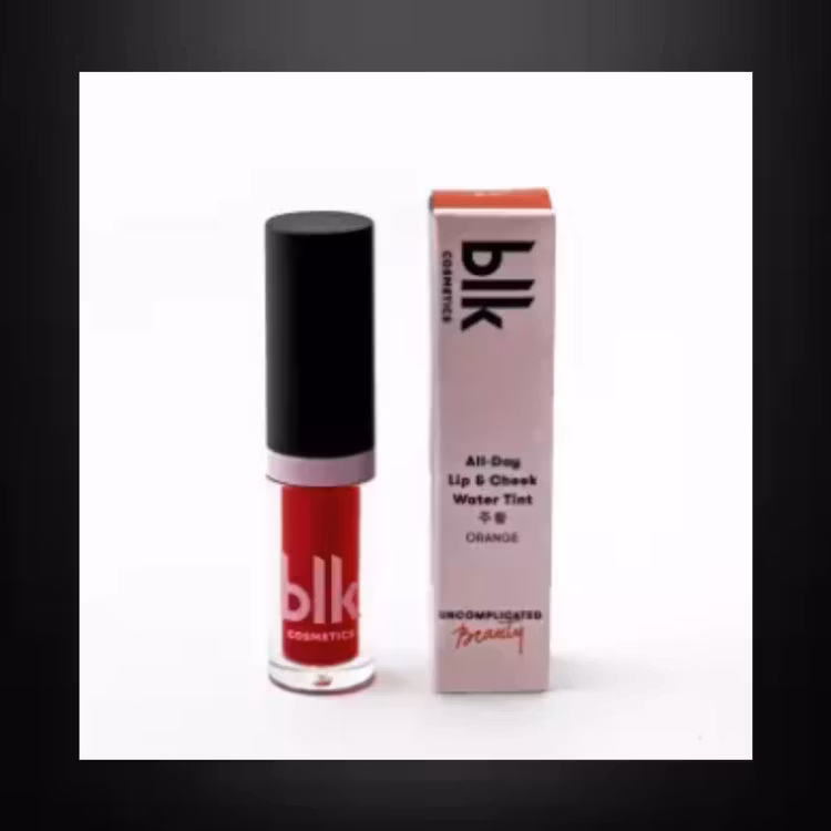 Blk lip  & Cheecj water tint orange