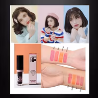 Blk lip  & Cheecj water tint orange