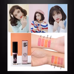 Blk lip  & Cheecj water tint orange