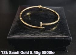 18k Saudi Gold Nail Bangle