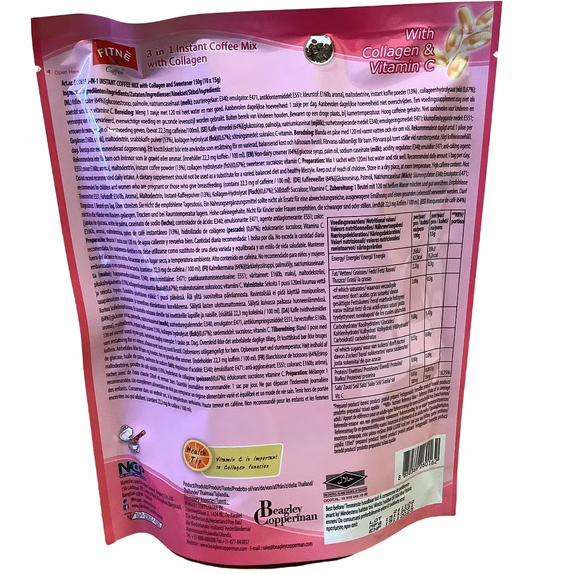 FITNE Coffee 3-in-1 Coffee  ix with Collagen with Collagen & Vitamin C.