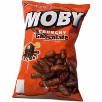 Moby crunchy chocolate flavored corn snack 90g