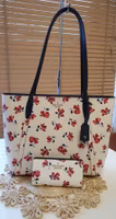 Kate Spade Cara Tea Garden Toss Large Tote White Pink Floral + Bifold Wallet