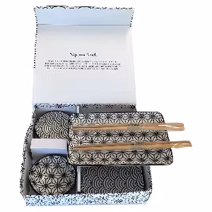 Japanese sushi set nippon black