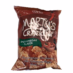 Oishi Marty’s Cracklin ’ spicy vinegar flavor