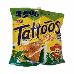 Tattoos corn chips sweet corn flavor 30g