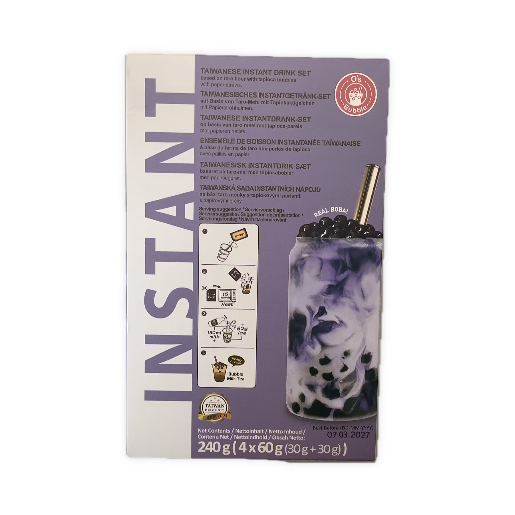 Instant marbling boba kit taro/ube 240g