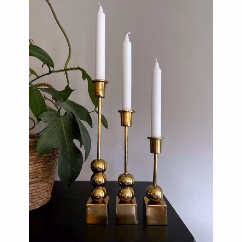 Ljusstake MLTN - GLOBUS - 2, Mässingsfärgad