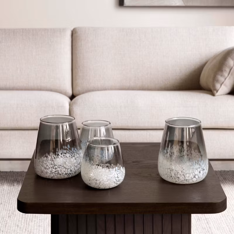 Ljuslyktor i glas säljs i 2-pack 8x10 cm