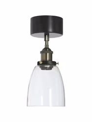 Rock taklampa Svart/mäss Klar 14cm