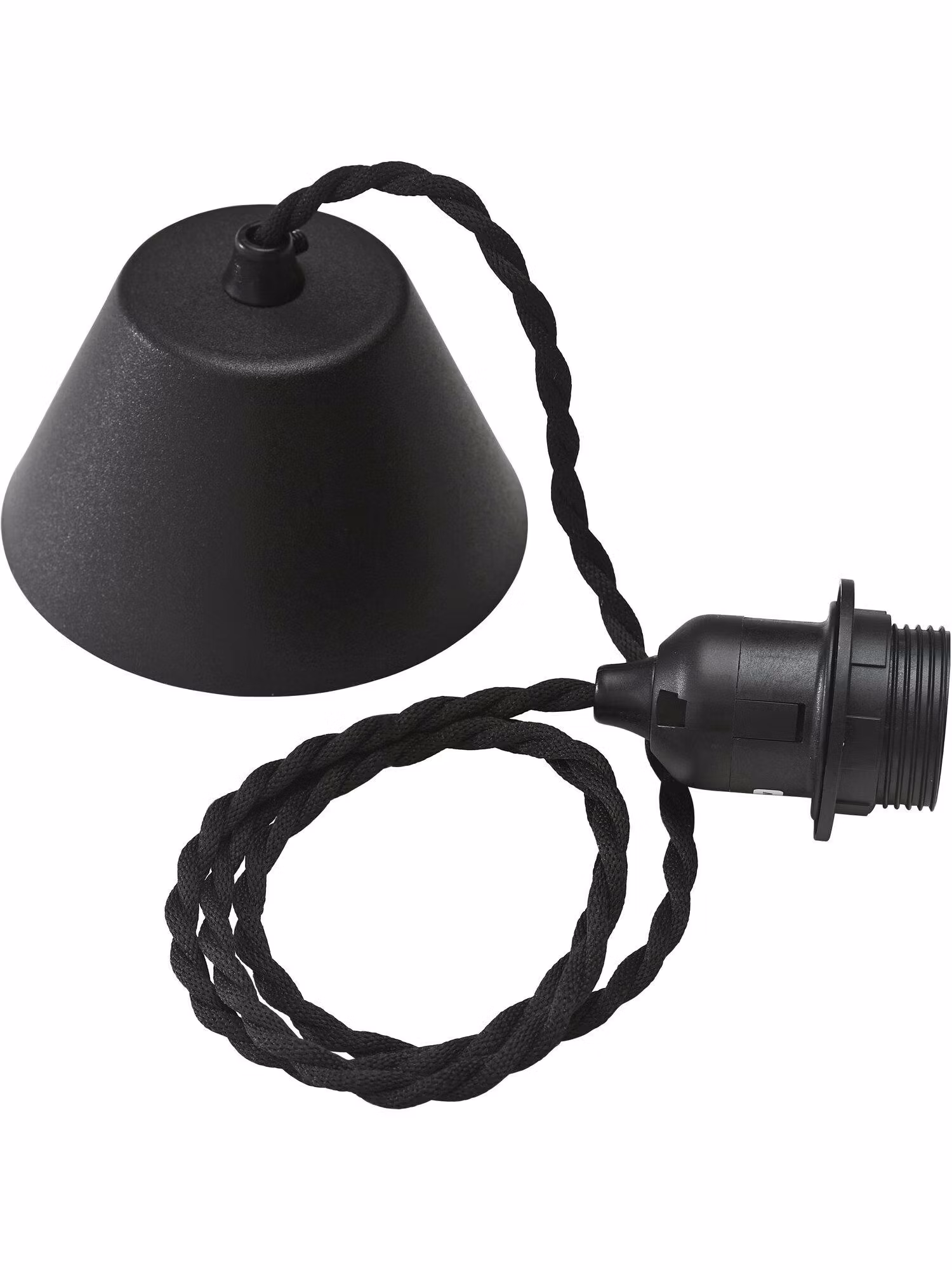 Takupphänge tvinnad Svart sladd 1,2m