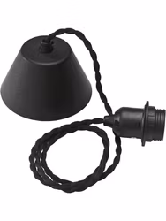 Takupphänge tvinnad Svart sladd 1,2m