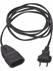 Förlängningssladd EU Black 2m