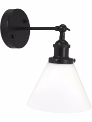 Lambda vägglampa Svart, Opal 18cm