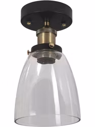 Kappa taklampa Svart/mäss Klar 14cm