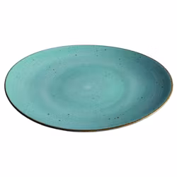 Tallrik oval handmålat turkos 30,5cm