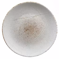 Tallrik flat rund 23 cm med dekor av löv 5