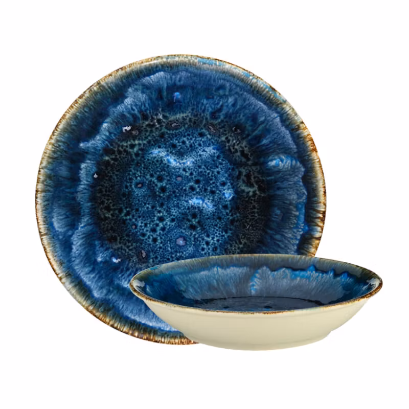 Tallrik djup rund 25cm blå