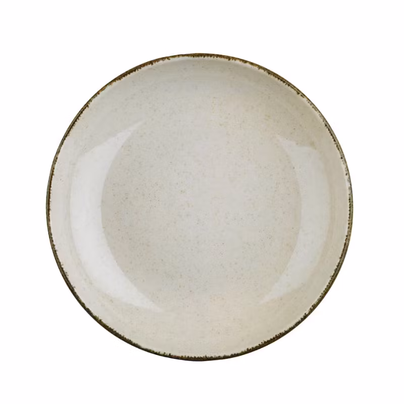 Tallrik djup rund 21cm beige