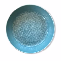 Tallrik djup rund med relieff turkos 20cm