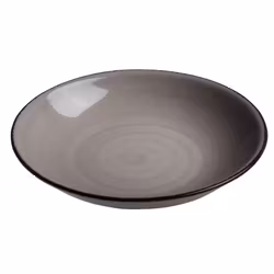 Tallrik djup rund handmålat beige 23cm