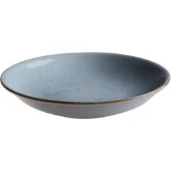 Tallrik djup rund handmålat turkos 23cm