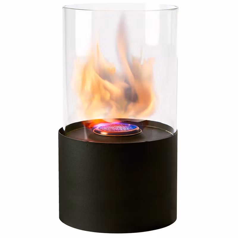 Sundby Lykta rund svart bioetanol höjd 28 cm