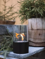 Sundby Lykta rund svart bioetanol höjd 28 cm