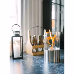 Sundby Lykta rund rostfri bioetanol höjd 28 cm