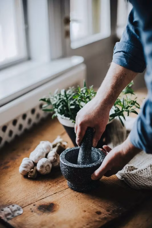 Birkedal Mortel granit diameter 13 cm höjd 9 cm