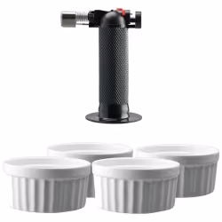 Fire Brylebrännare 4 vita suffleskålar