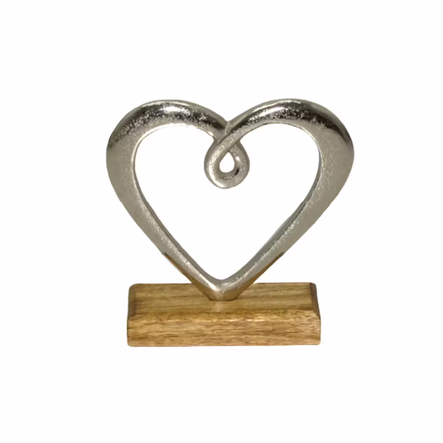 Hedy Hjärta aluminium träfot 17*16*5 cm
