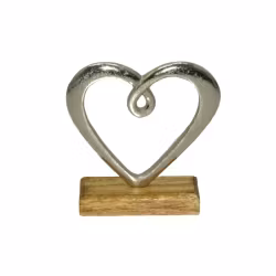 Hedy Hjärta aluminium träfot 17*16*5 cm