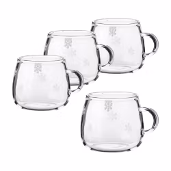 Fager Glasmugg med handtag snöstjärna 4 pack rymd 3,0 dl