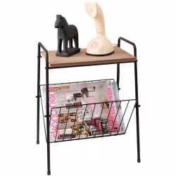 Otto Bord/tidningställ  MDF hylla svart smide  36*32*46 cm