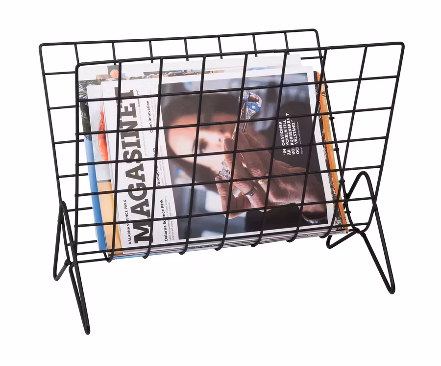 Aneby Tidningsställ svart smidestråd 38*25*30 cm