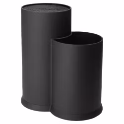 Vida Knivblock med borst och redskapsställ svart höjd 22,5 cm