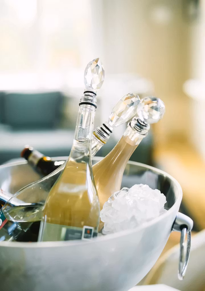 Glimmer Bottle stopper glas avlång grov 12 cm