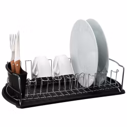 Disa Diskställ  krom tallrik + bestickhållare 48*28*10,5