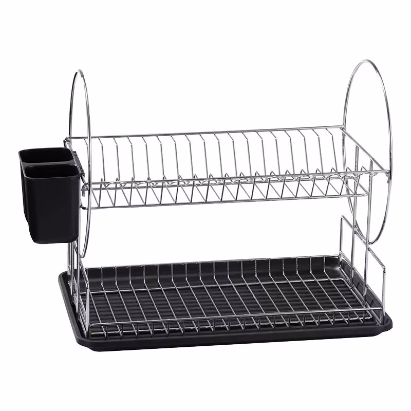 Disa Diskställ 2 plan  krom tallrik + bestickhållare 47*34*32