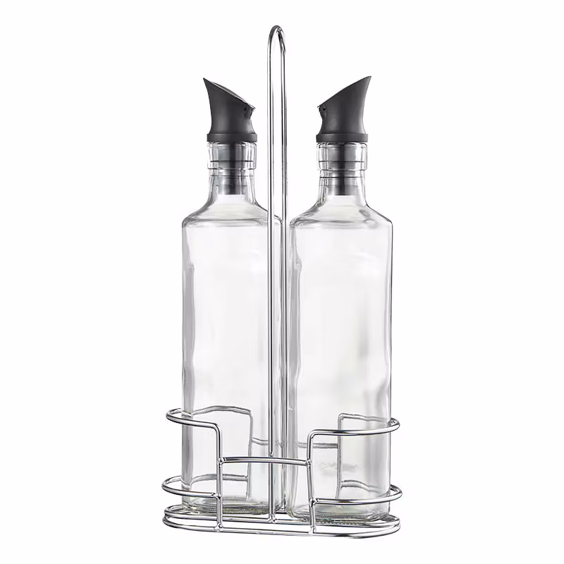 Olive Olja vinäger set 35 cl silikon rostfritt 2st 26*6*6 cm ställning