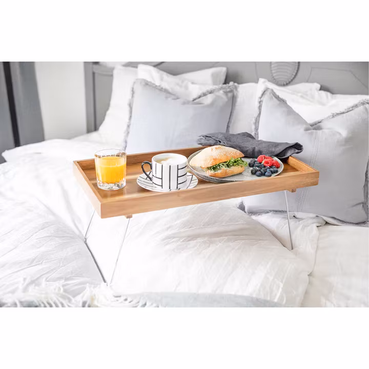 Fabia Frukostbricka 60*30*24,5 cm akasiaträ fällbara ben